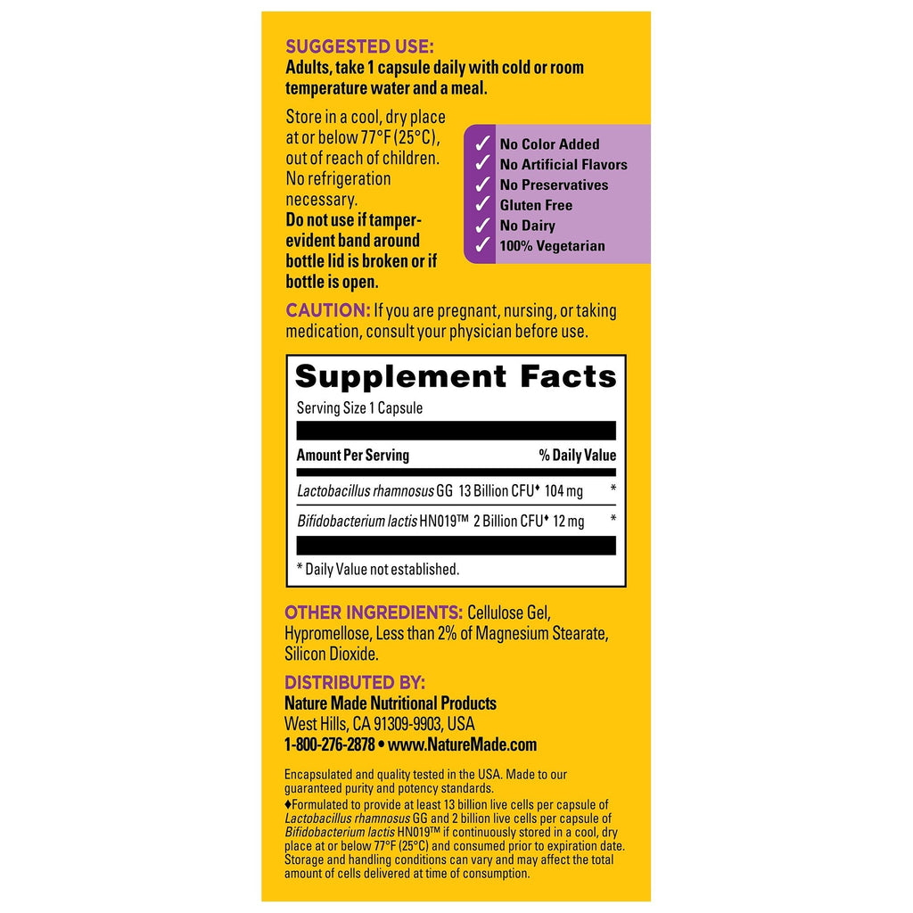 Probiotics Extra Strength 15 Billion CFU from Live Cultures Capsules