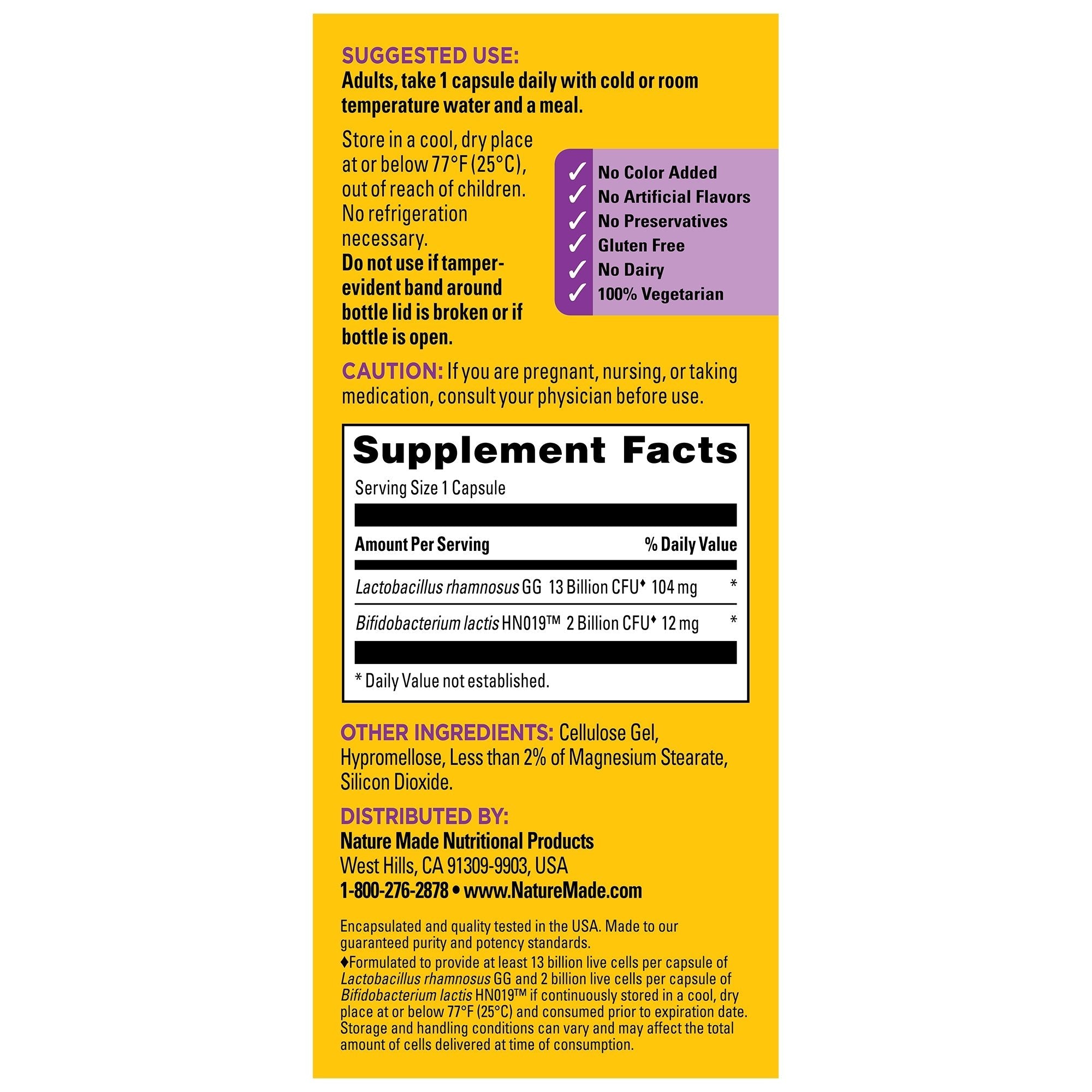 Probiotics Extra Strength 15 Billion CFU from Live Cultures Capsules
