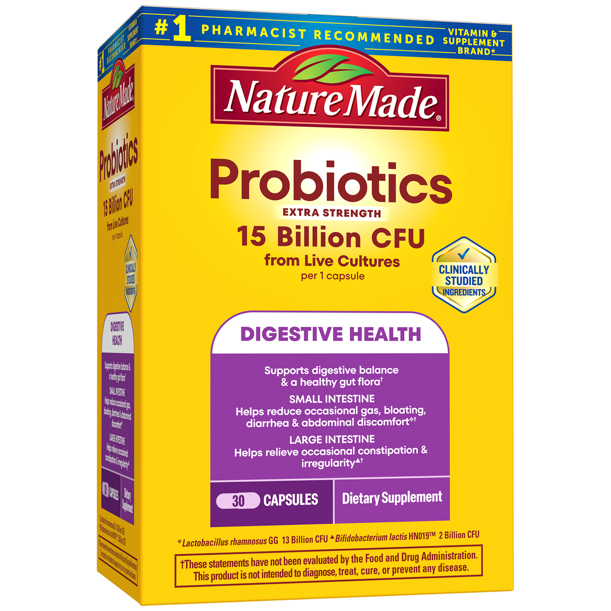 Probiotics Extra Strength 15 Billion CFU from Live Cultures Capsules