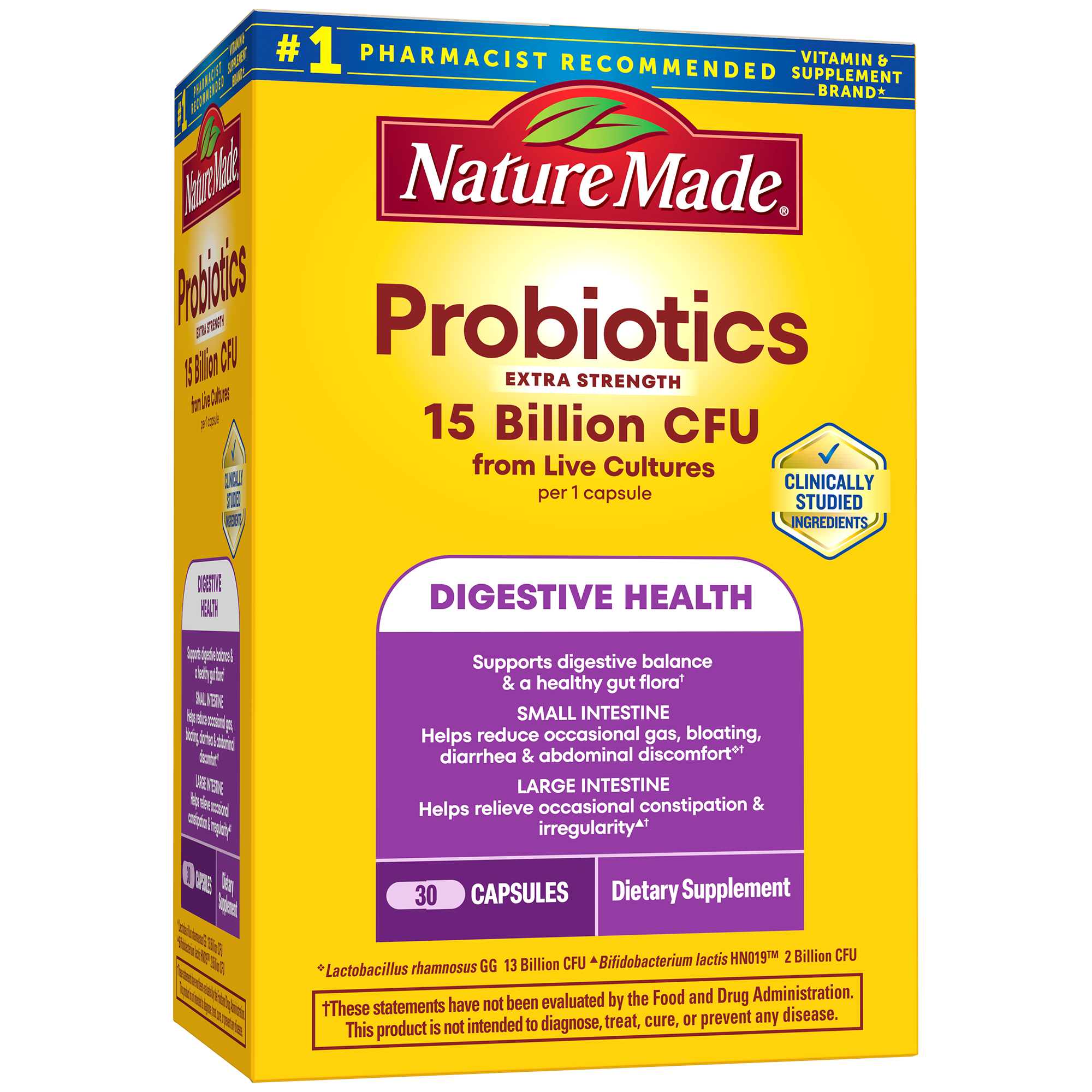 Probiotics Extra Strength 15 Billion CFU from Live Cultures Capsules