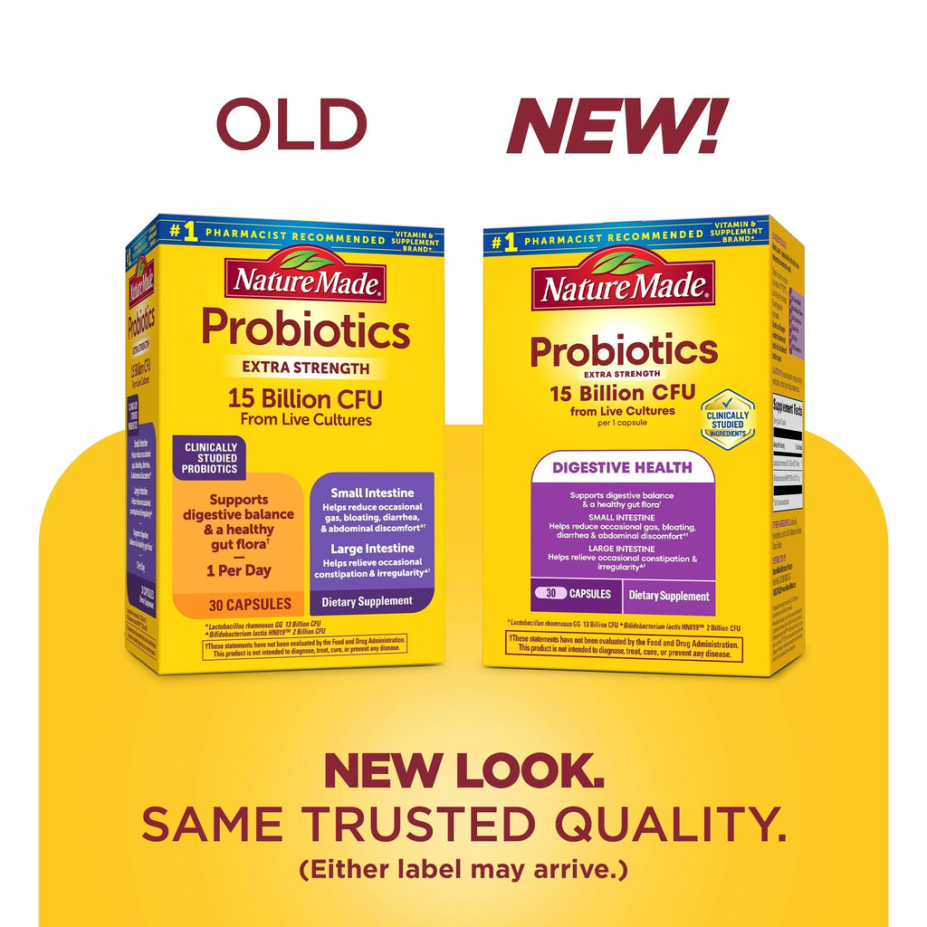 Probiotics Extra Strength 15 Billion CFU from Live Cultures Capsules