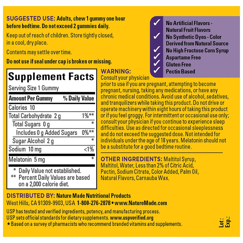 Zero Sugar‡ Melatonin Extra Strength 5 Mg Gummies