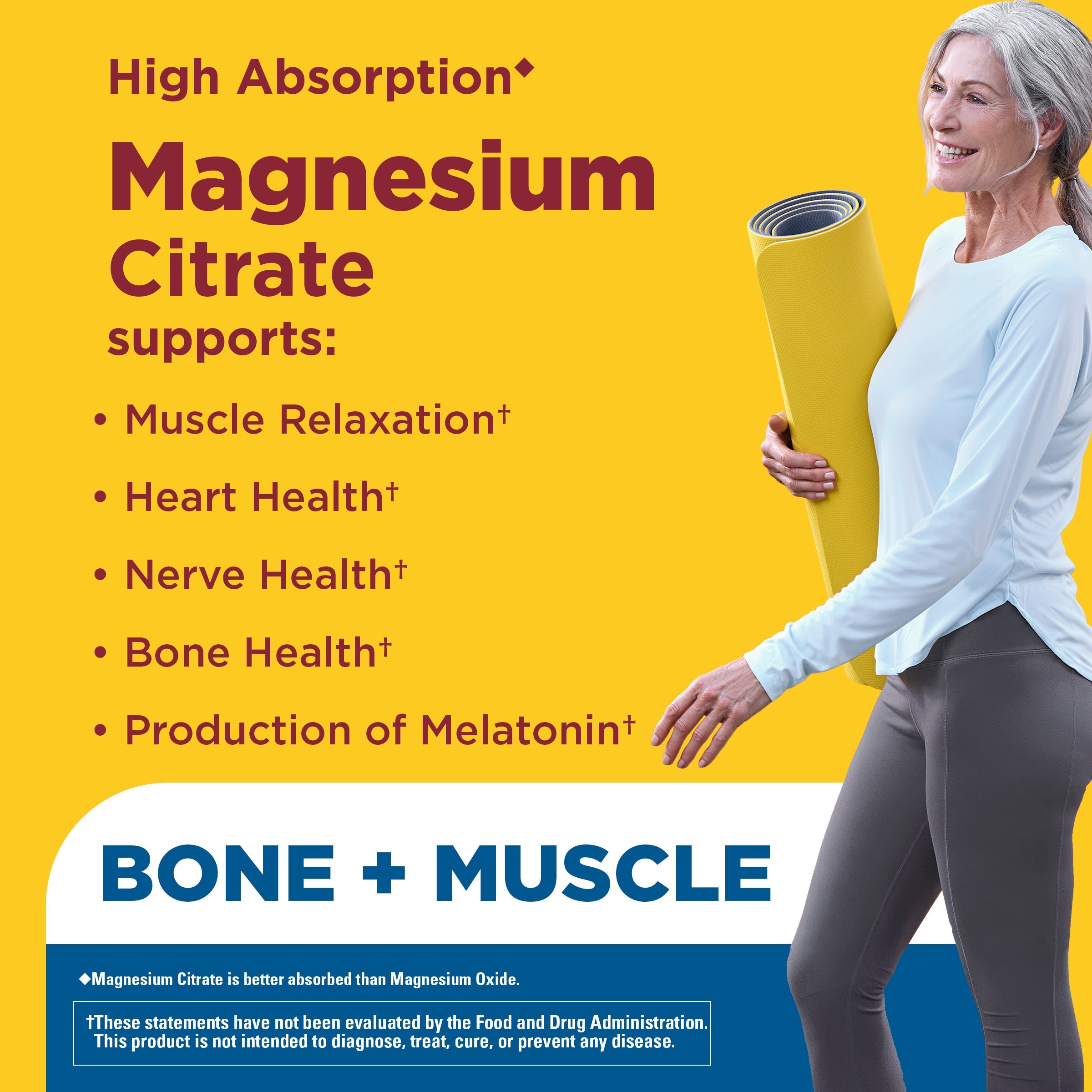 Magnesium Citrate Tablets Extra Strength Dosage High Absorption♦ 400 mg Per 2 Tablets